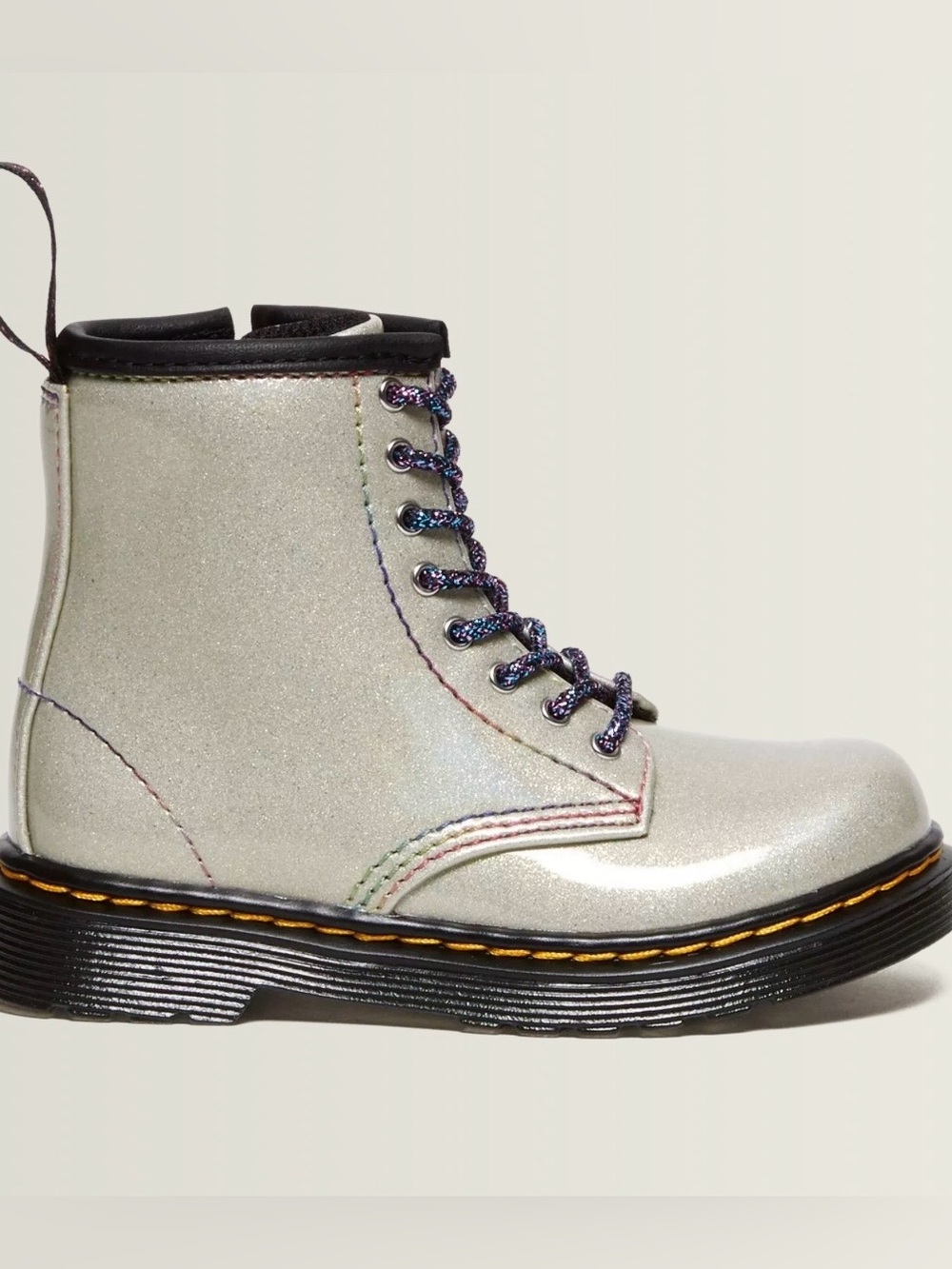 Dr Martens 1460 Sparkle Rays Toddler Girls Silver Iridescent Silver Boots
